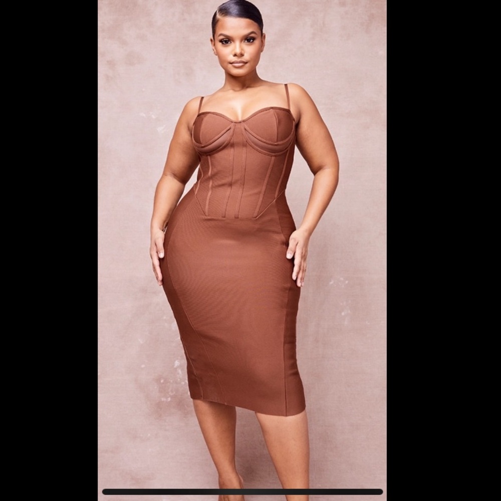 Chocolate brown bodycon dress